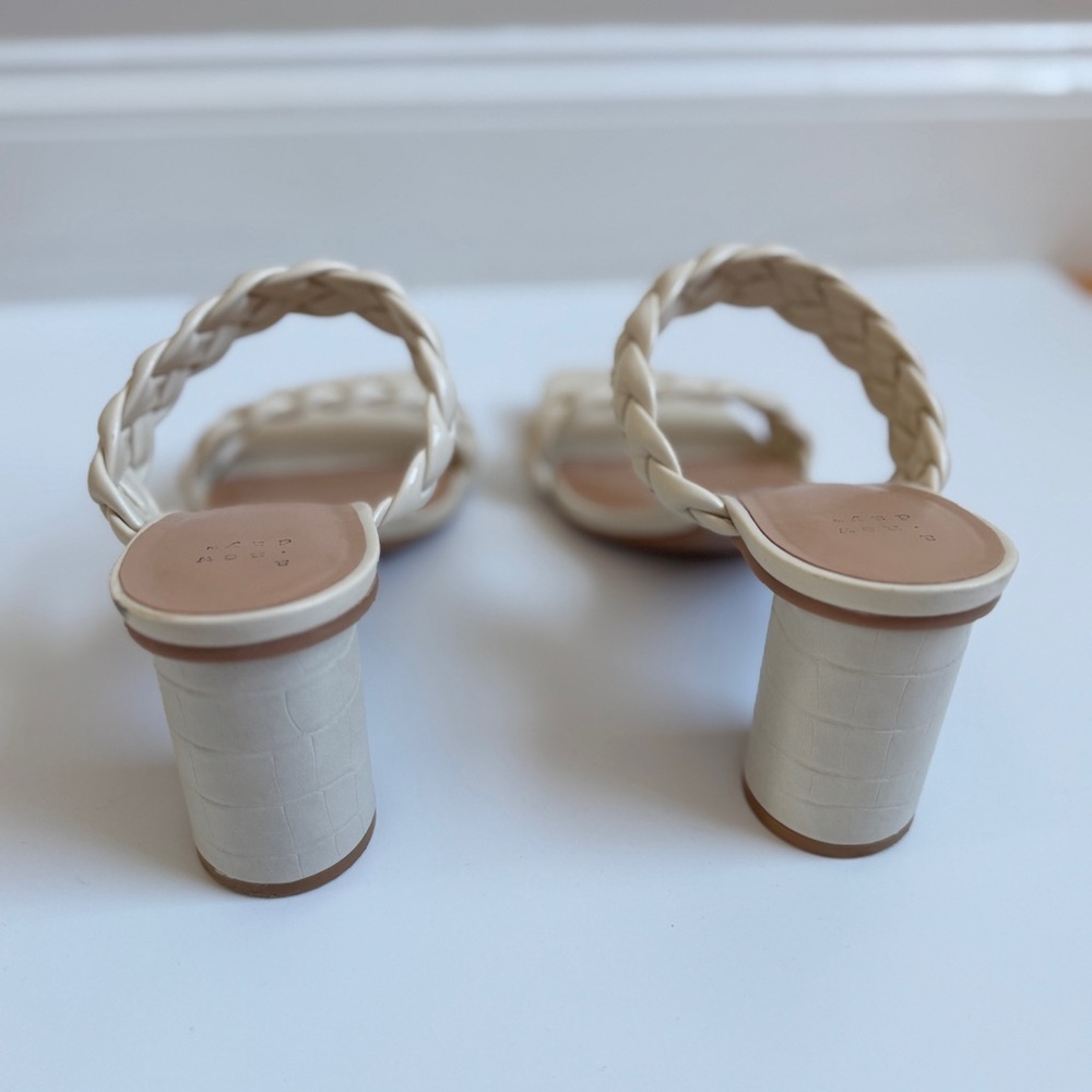 Women's Basil Mule Block Heels - A New Day™ Cream Women's Size 11 - Picture 6 of 7